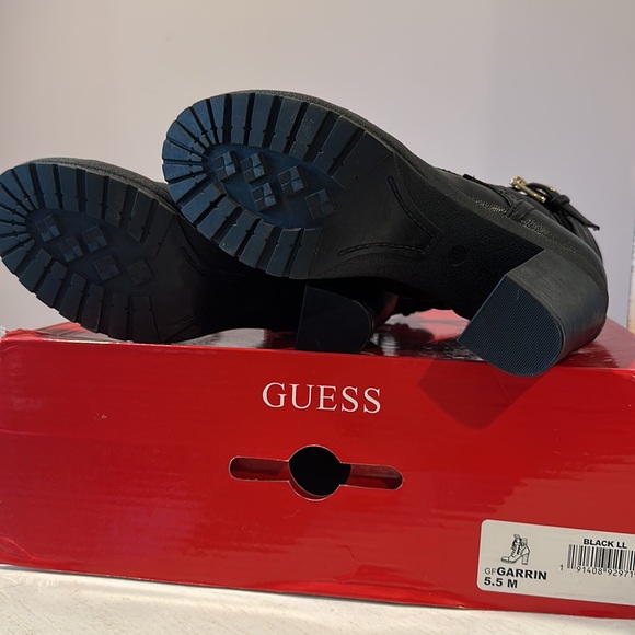 GUESS Faux Leather Garrin Combat Boots with a Chunky 4" Heel - Picture 2 of 2